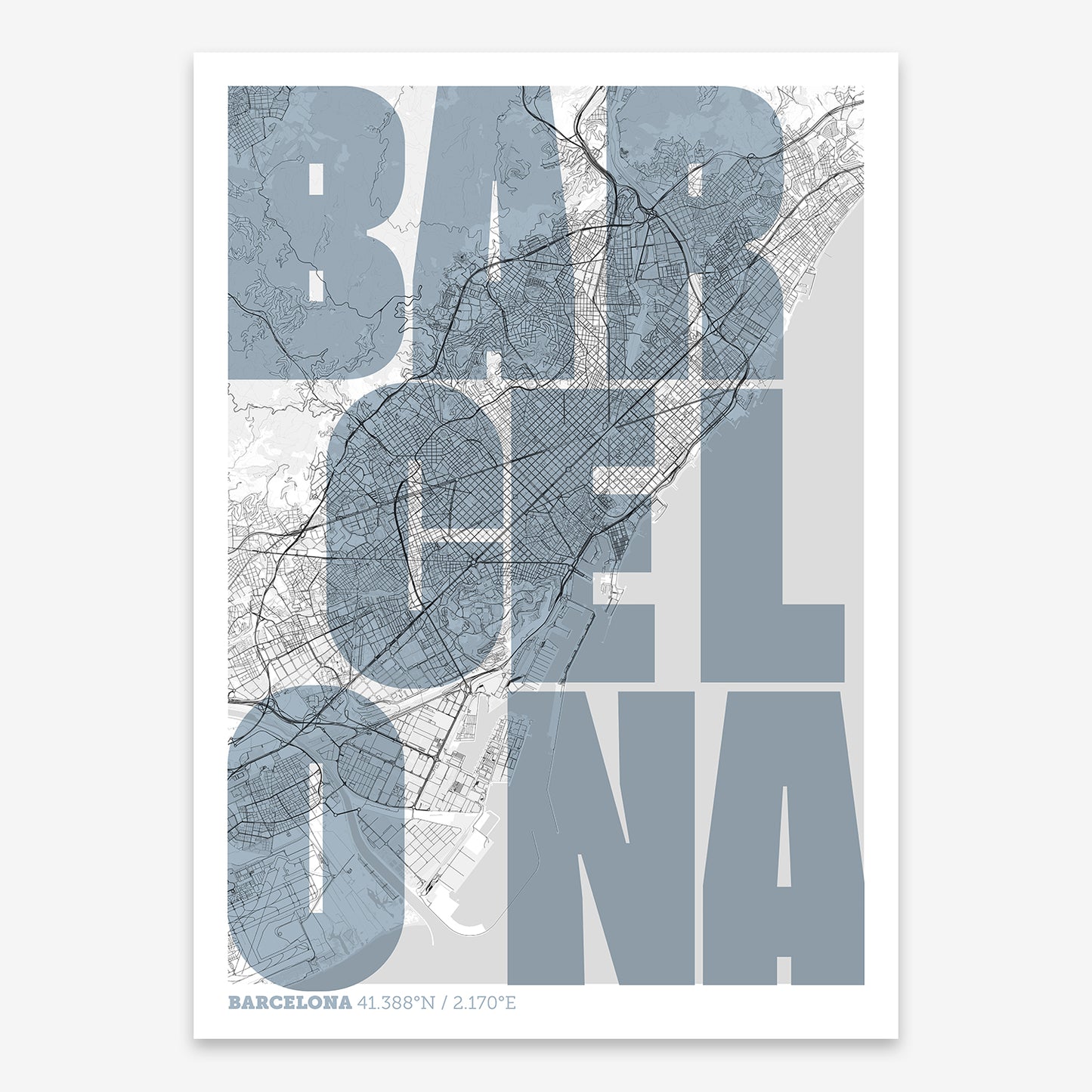 Barcelona Map V08 Urban / Frame / Yes