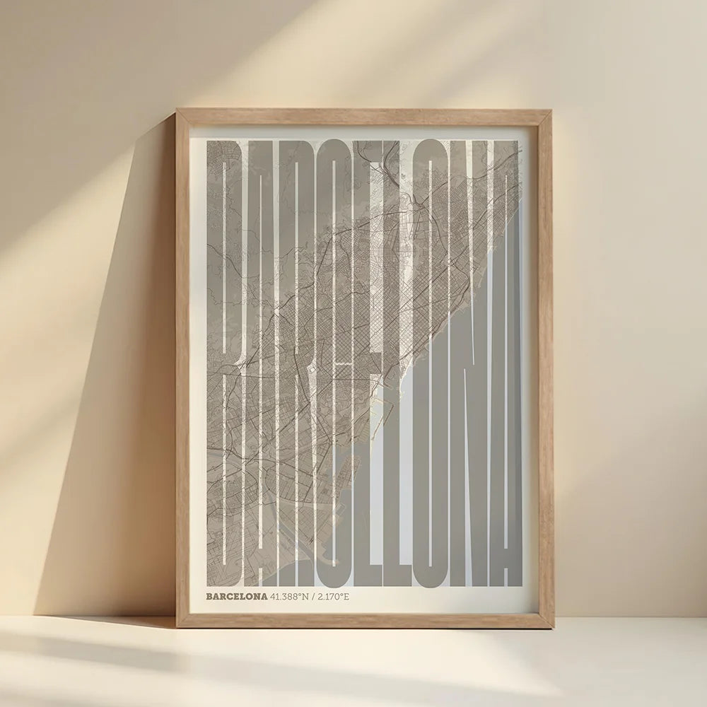 Recuerdo gráfico de Barcelona – Lámina tipográfica contemporánea