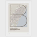 Lámina tipográfica de Barcelona – diseño Ultrafina, sin marco sobre papel