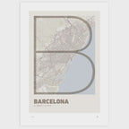 Lámina tipográfica de Barcelona – diseño Ultrafina, sin marco sobre papel