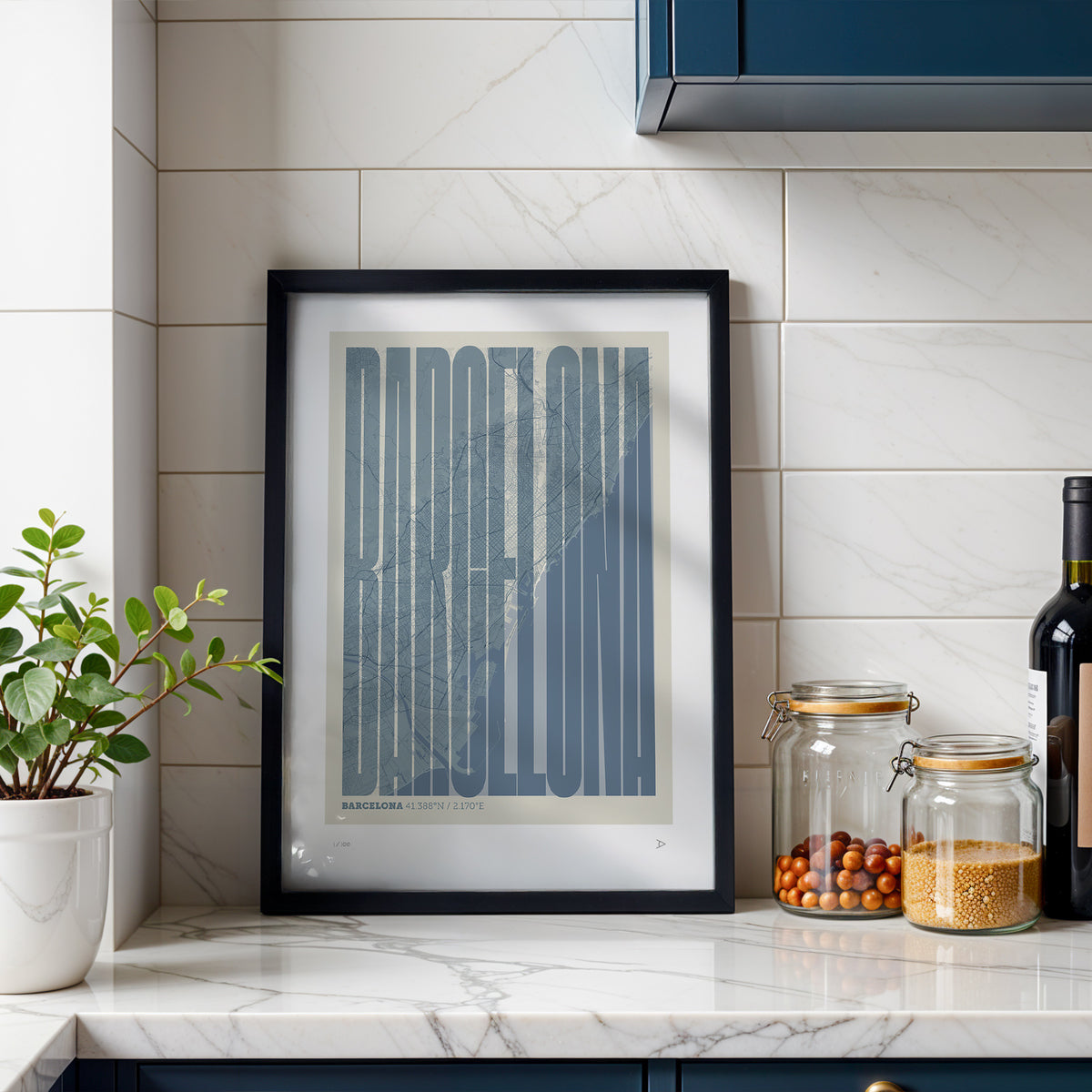 Barcelona City Map Art Print