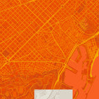 Detalle de la lámina tipográfica de Barcelona, textura del papel Giclée