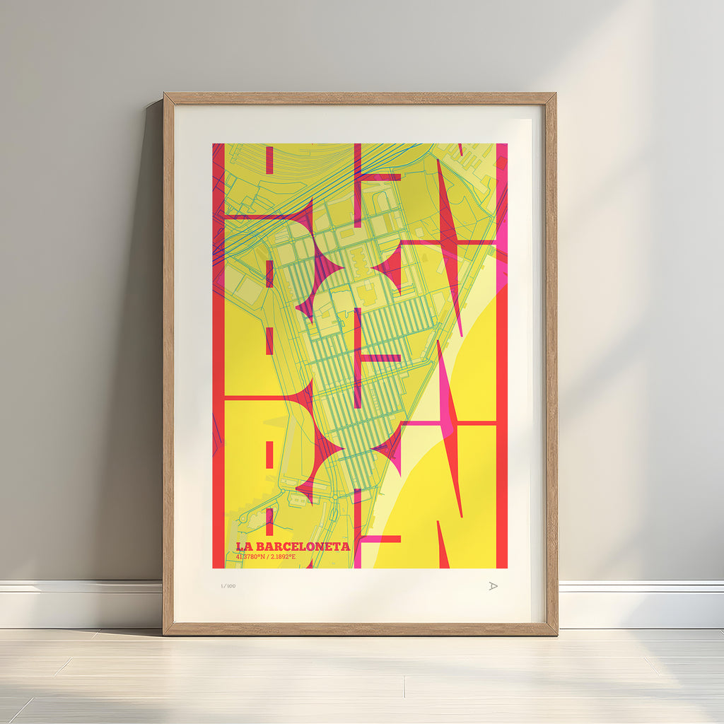 La Barceloneta — framed print in a real interior