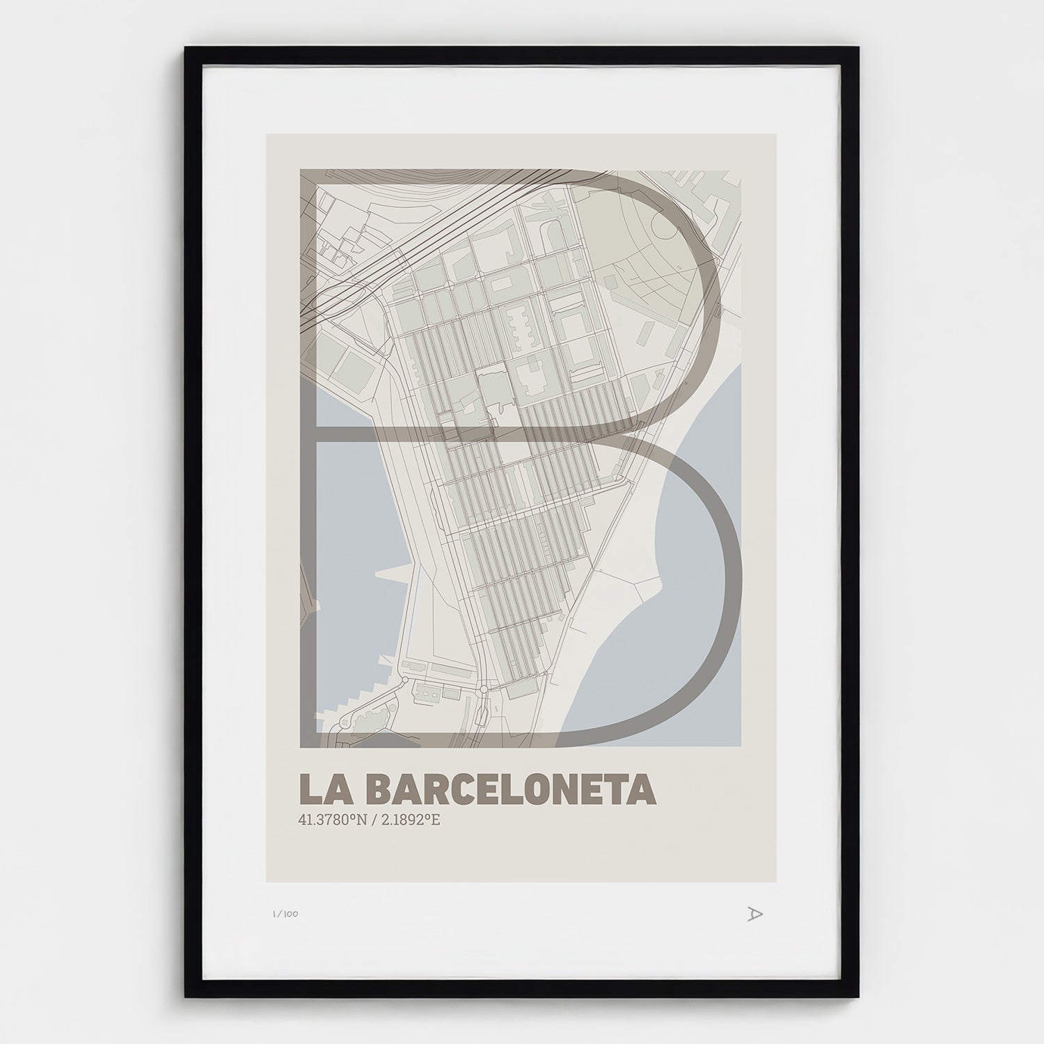 La Barceloneta typographic print, Ultrafina design
