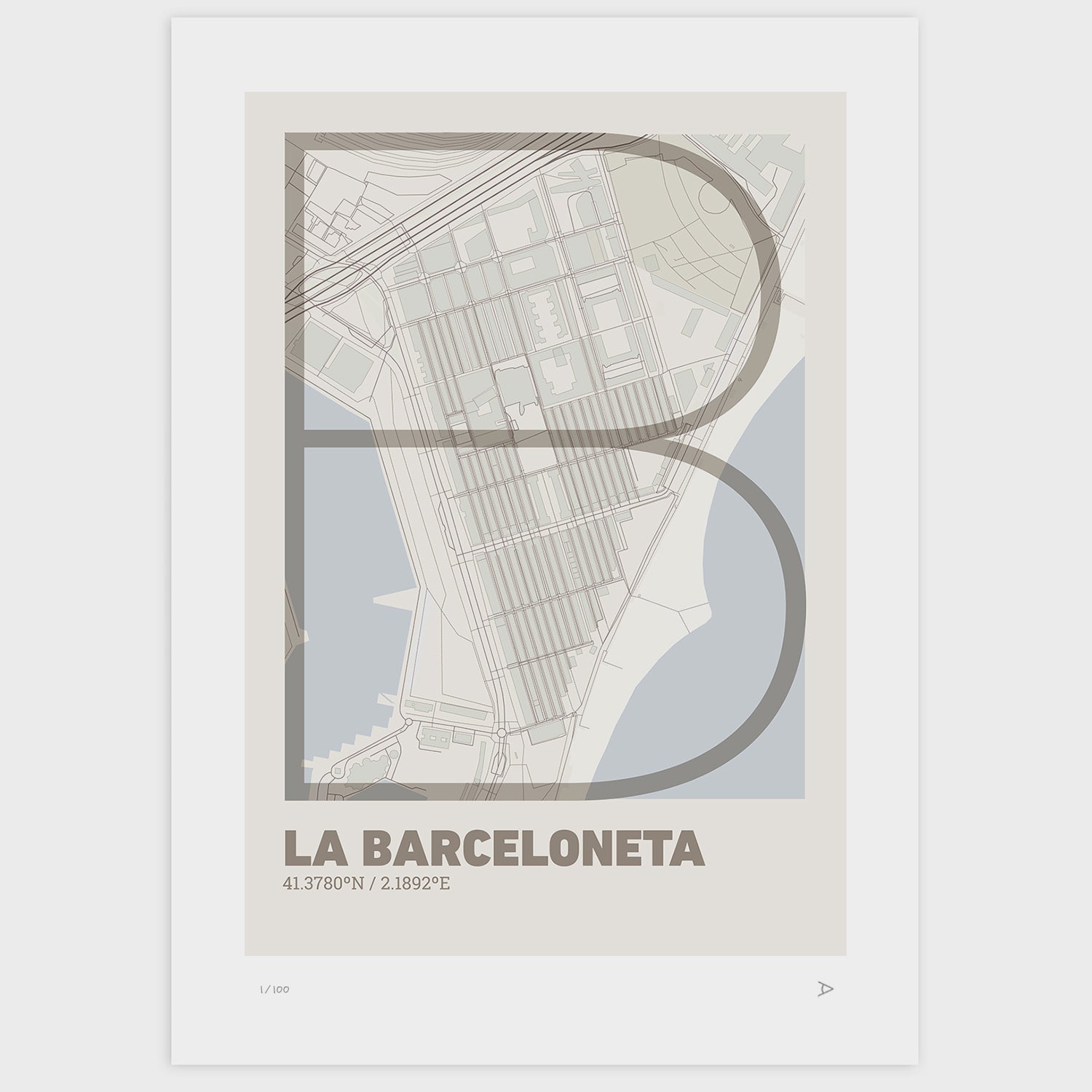 La Barceloneta typographic print, Ultrafina design
