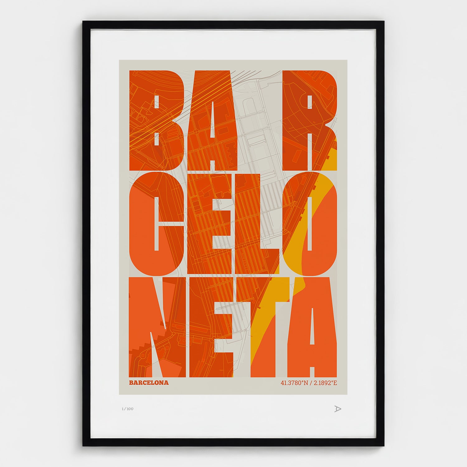La Barceloneta typographic print, Revoltosa design