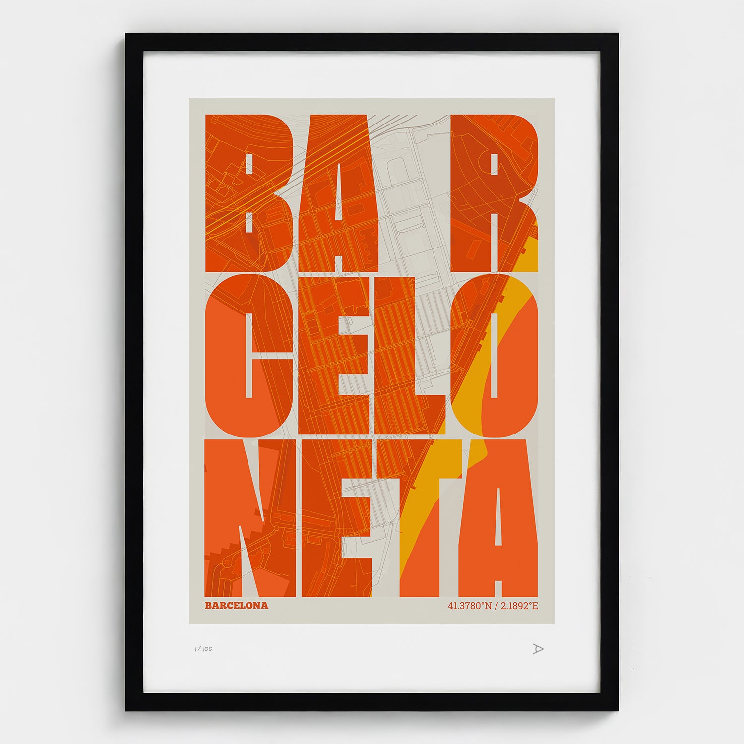 La Barceloneta typographic print, Revoltosa design