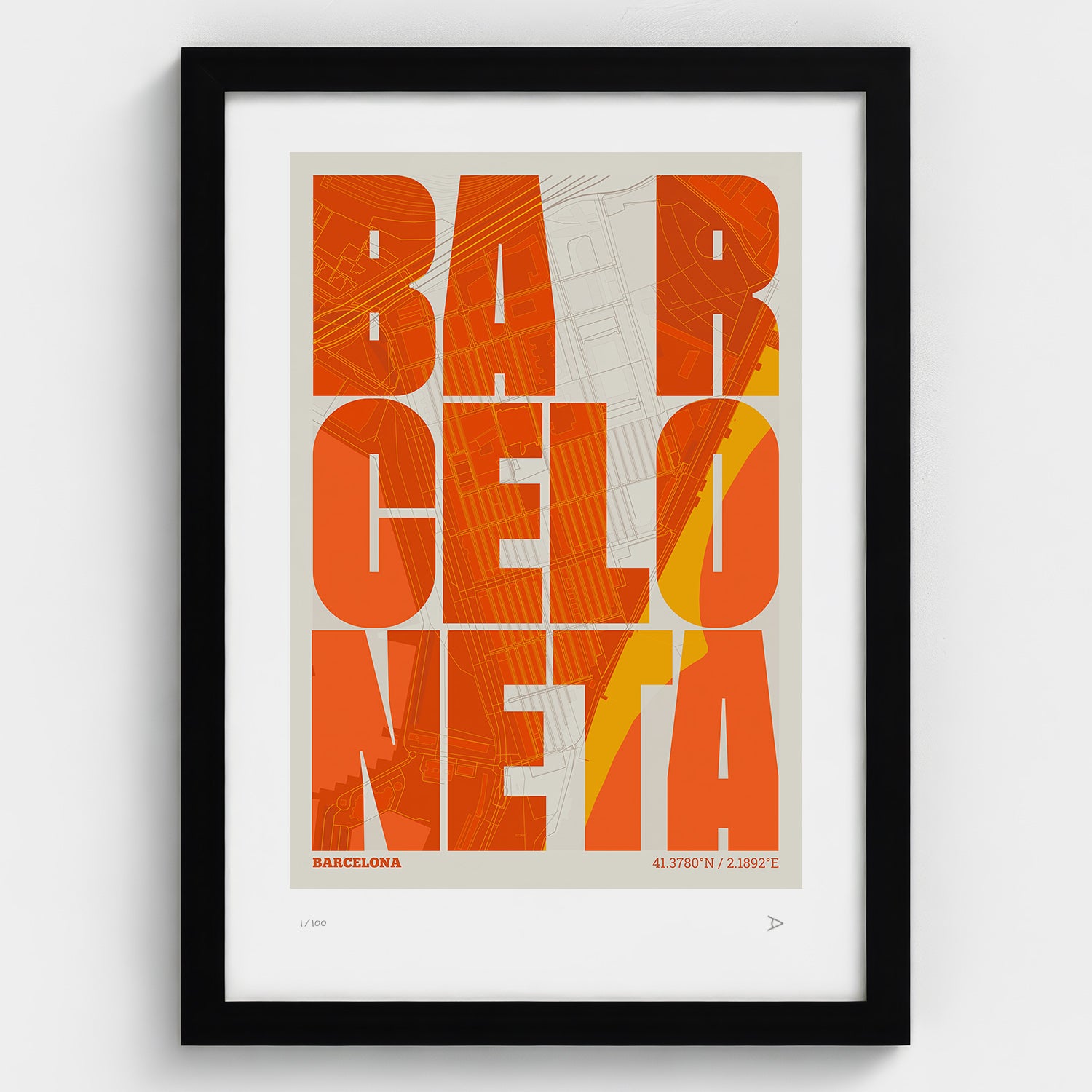 La Barceloneta typographic print, Revoltosa design