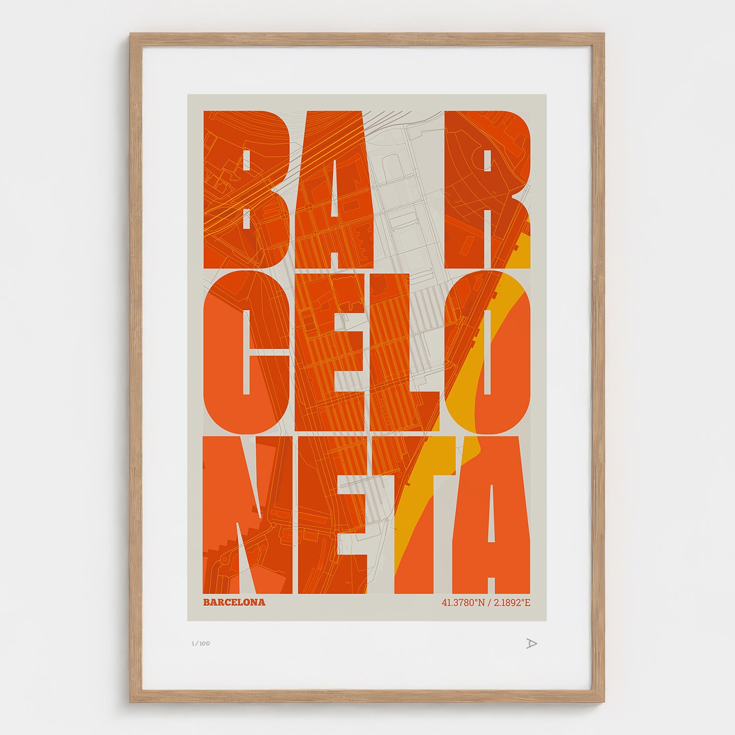 La Barceloneta typographic print, Revoltosa design