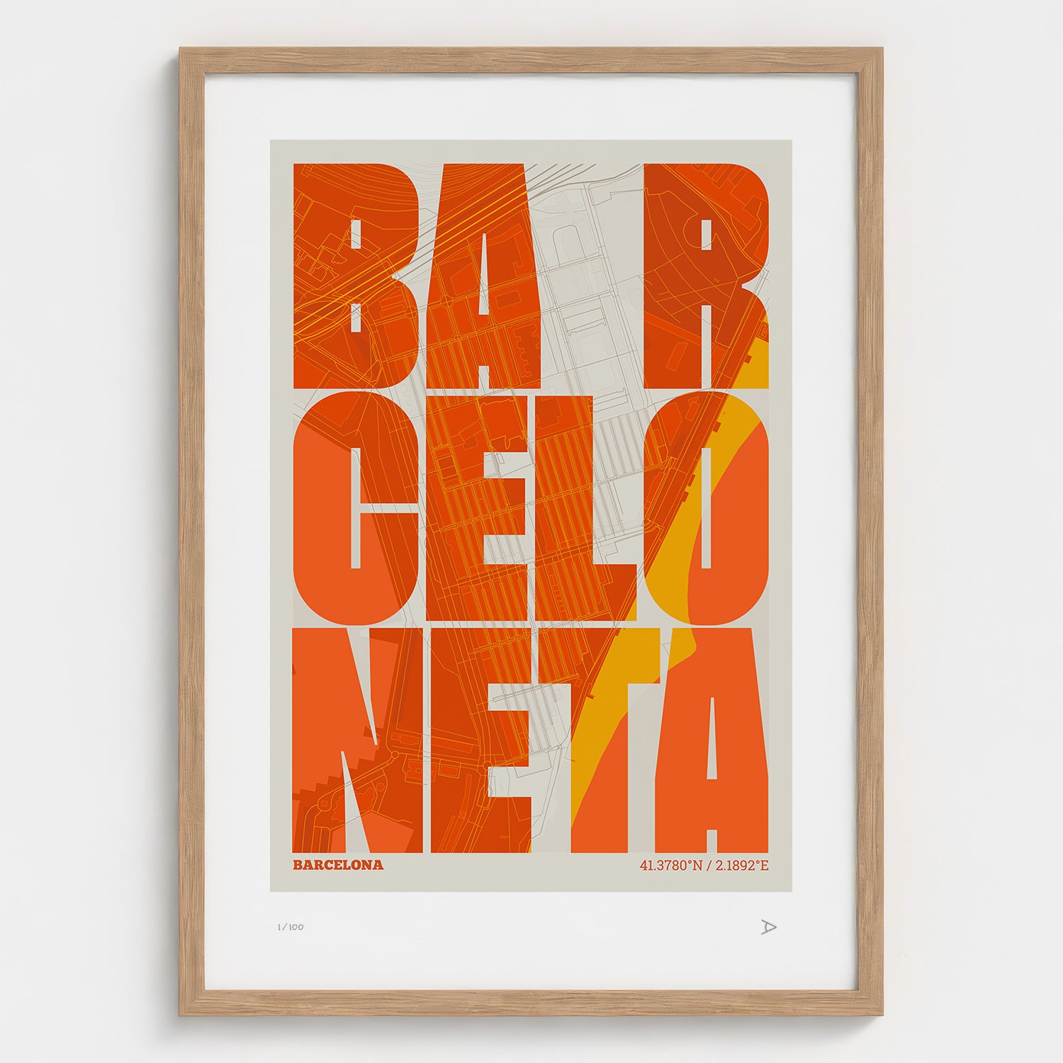La Barceloneta typographic print, Revoltosa design