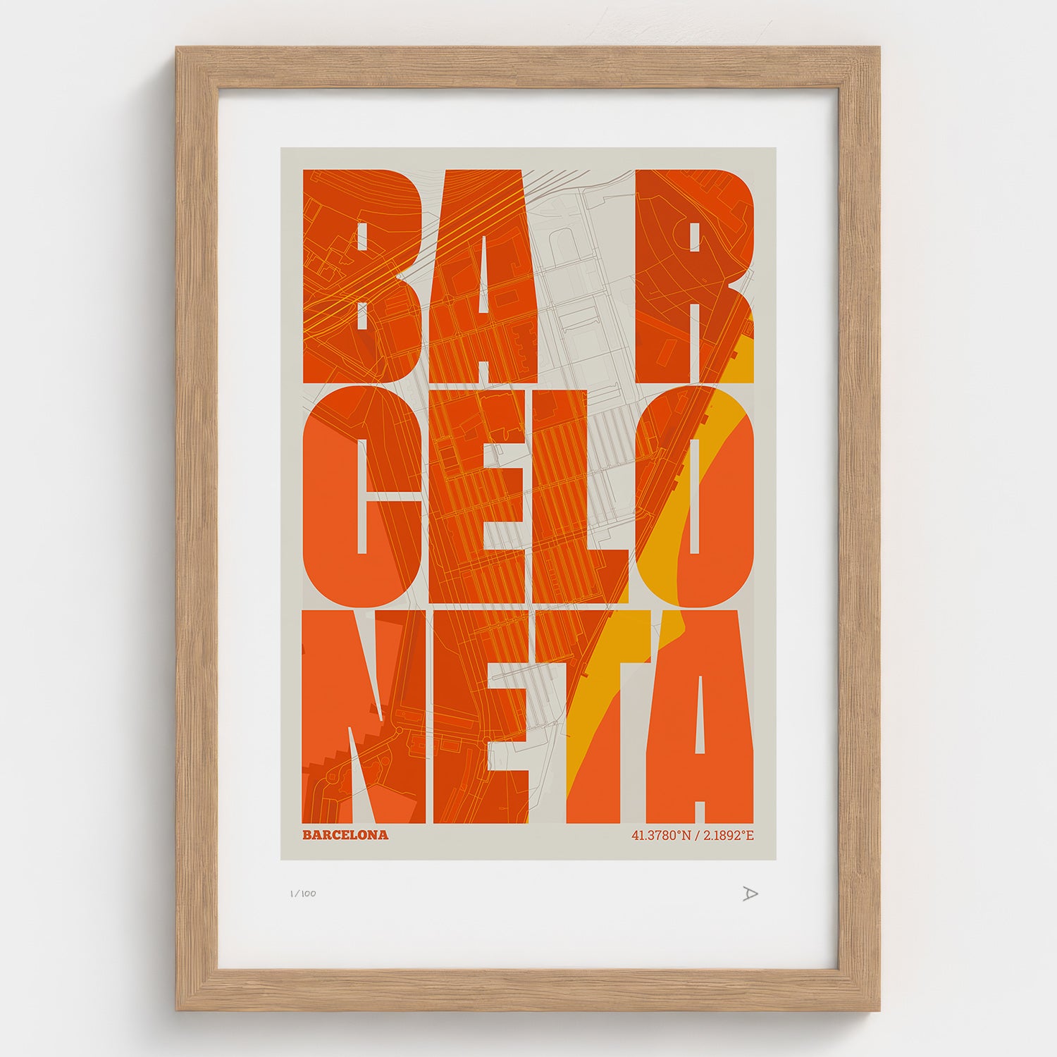 La Barceloneta typographic print, Revoltosa design