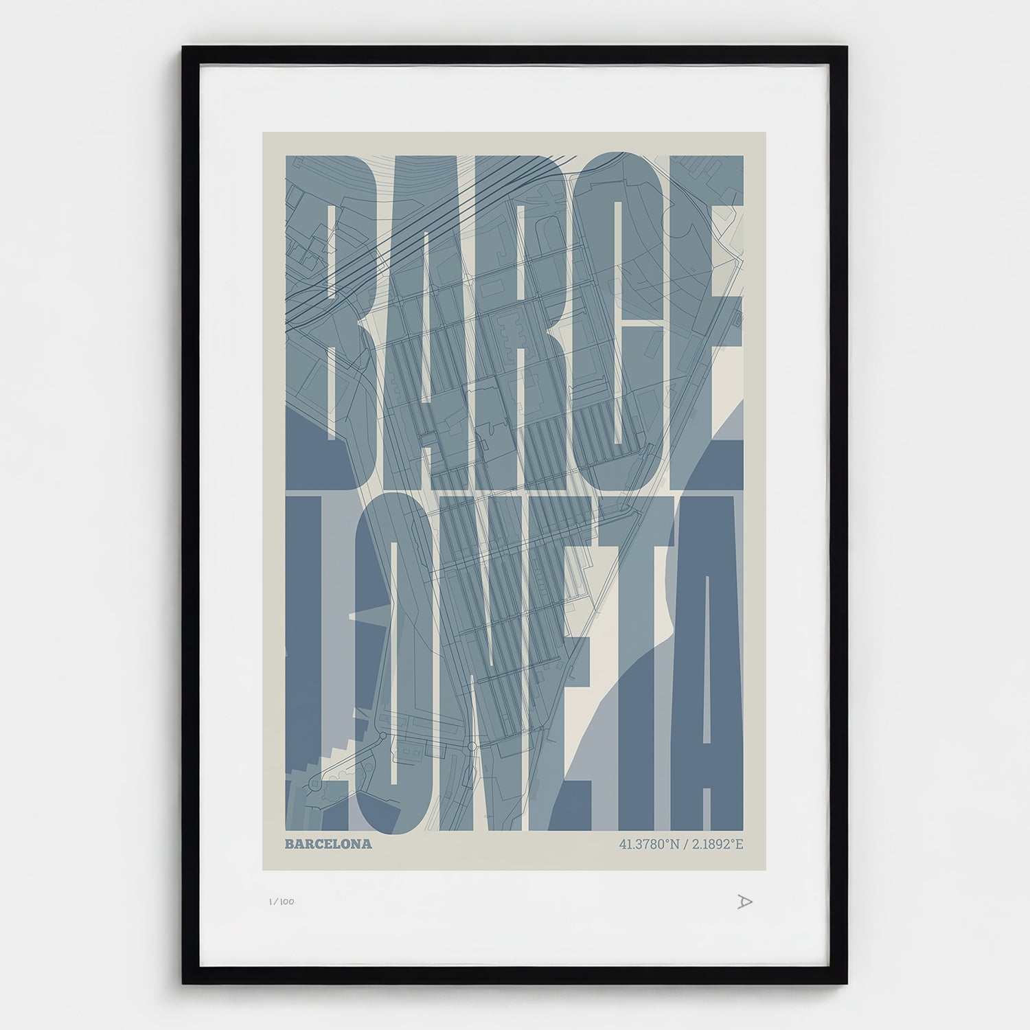La Barceloneta typographic print, Extra Comprimida design