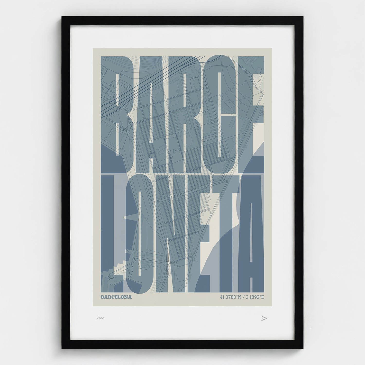 La Barceloneta typographic print, Extra Comprimida design