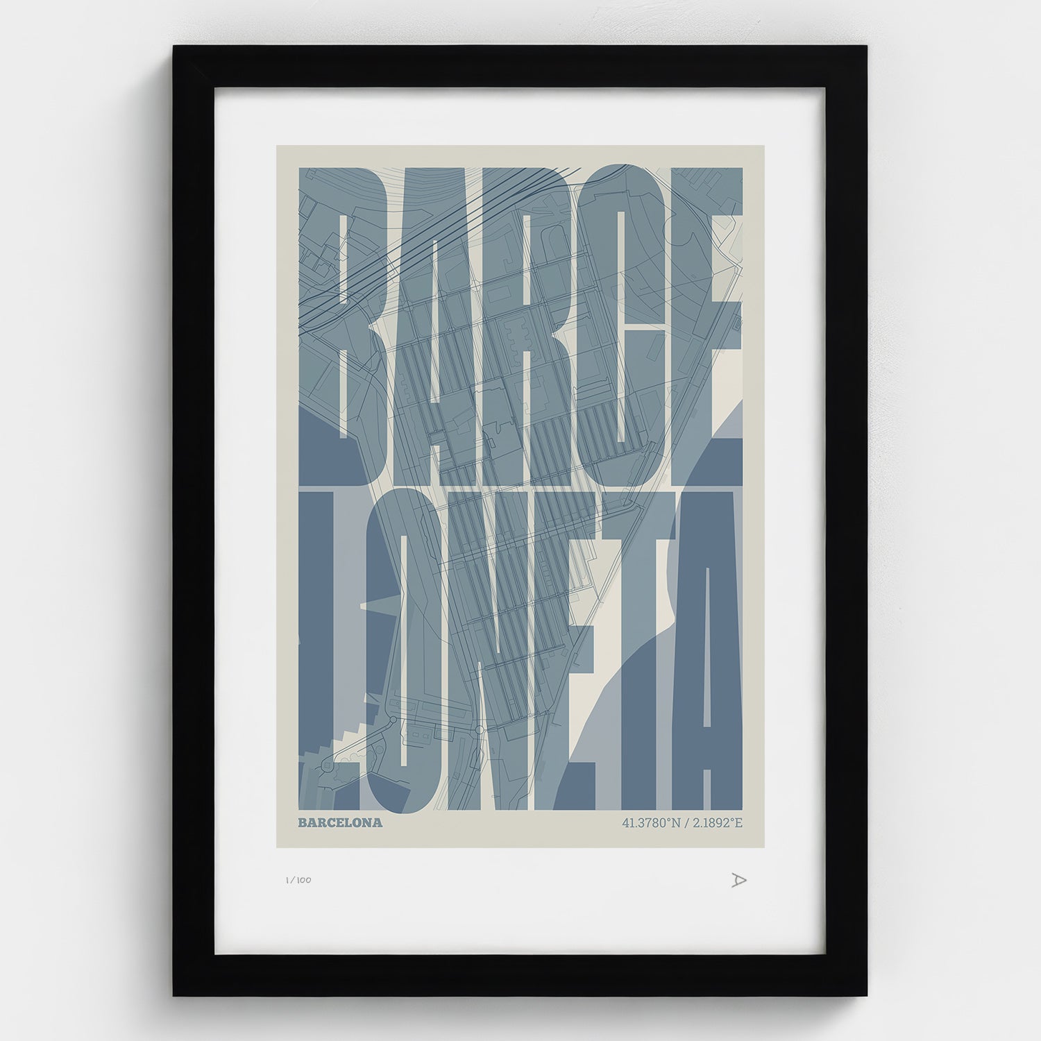 La Barceloneta typographic print, Extra Comprimida design