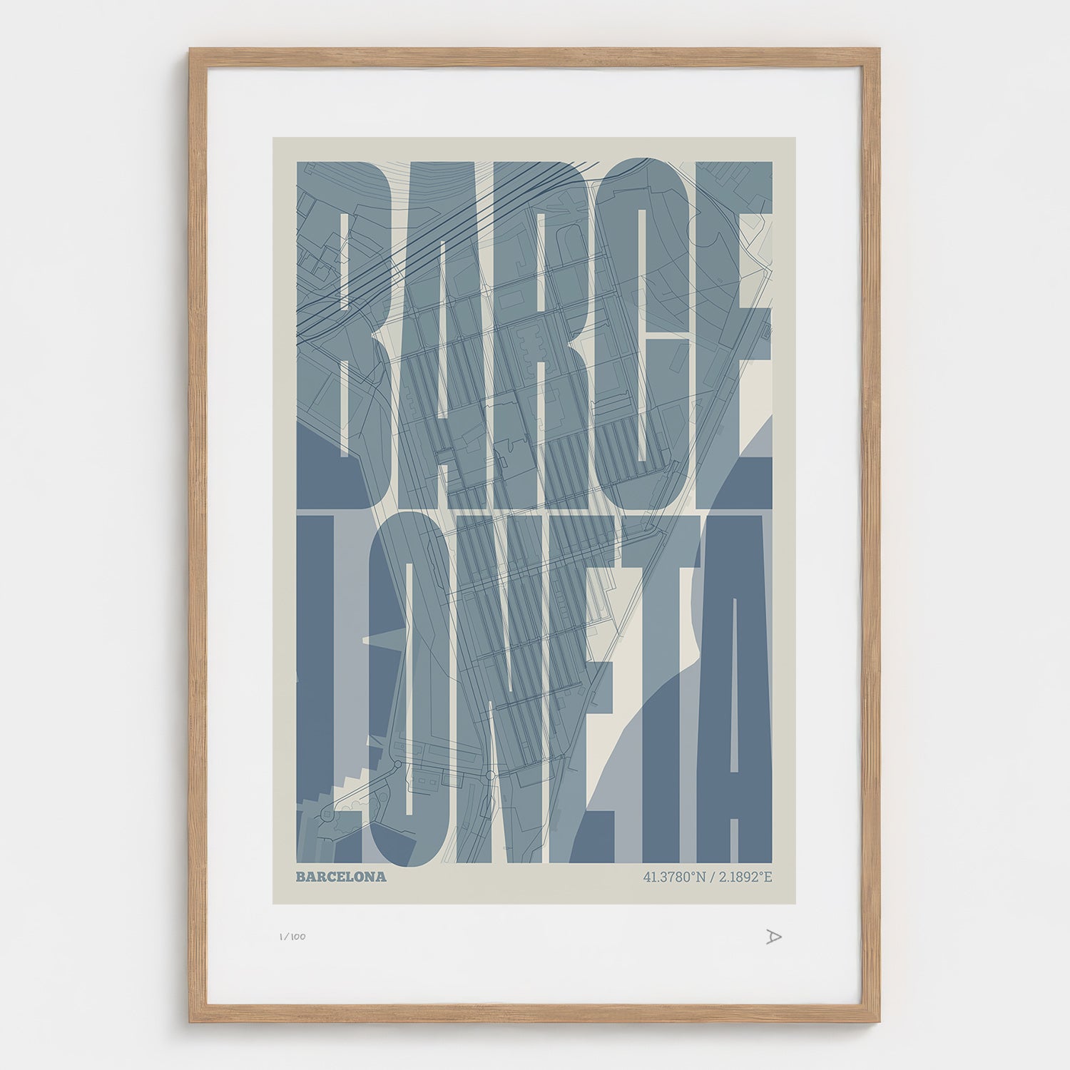 La Barceloneta typographic print, Extra Comprimida design