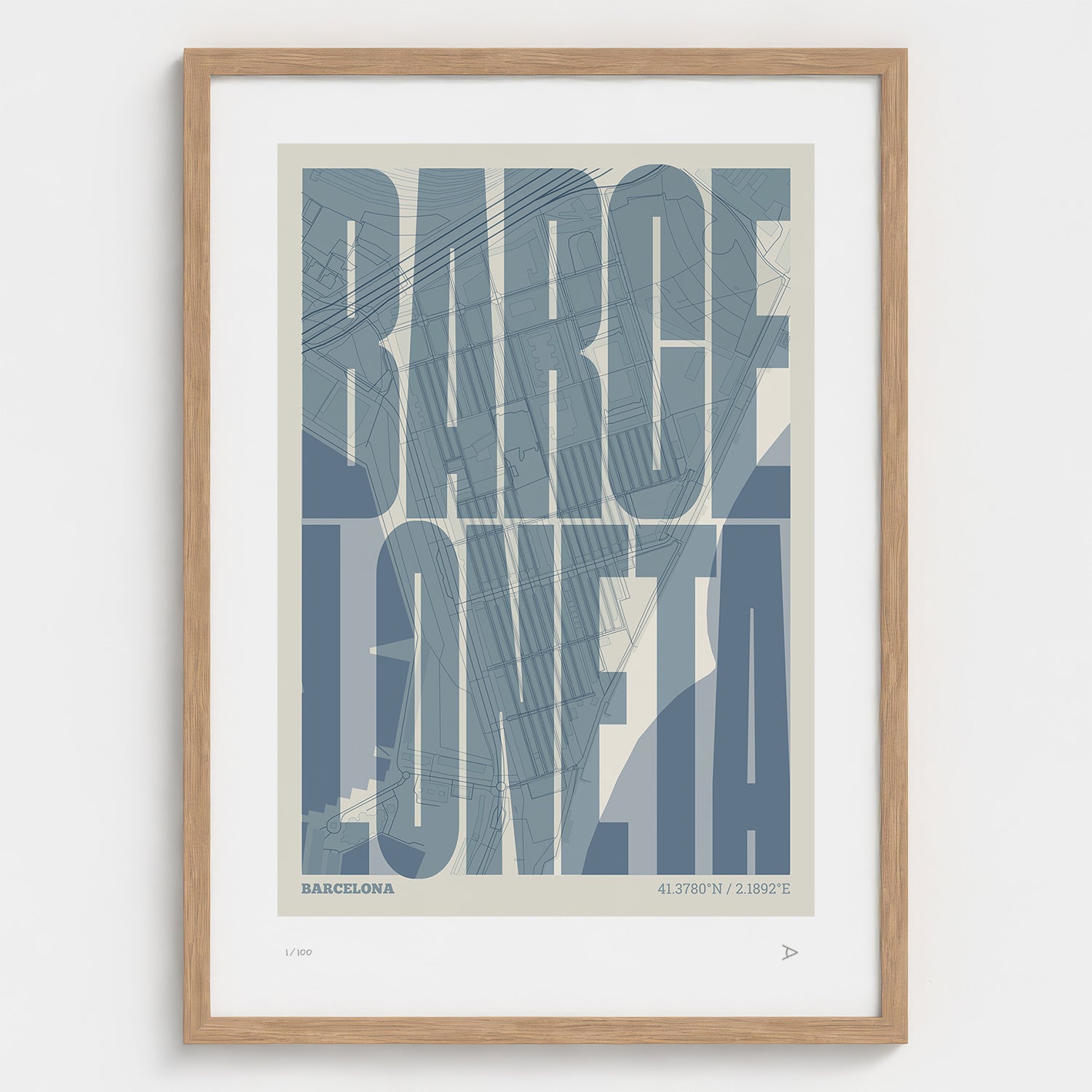 La Barceloneta typographic print, Extra Comprimida design