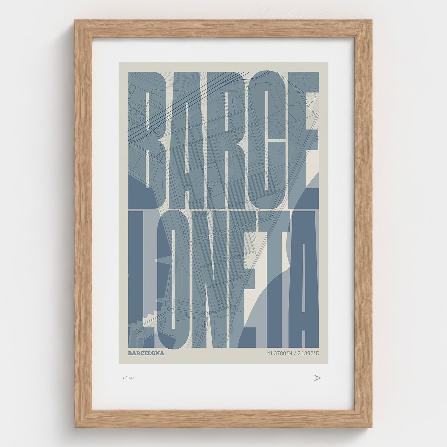La Barceloneta typographic print, Extra Comprimida design