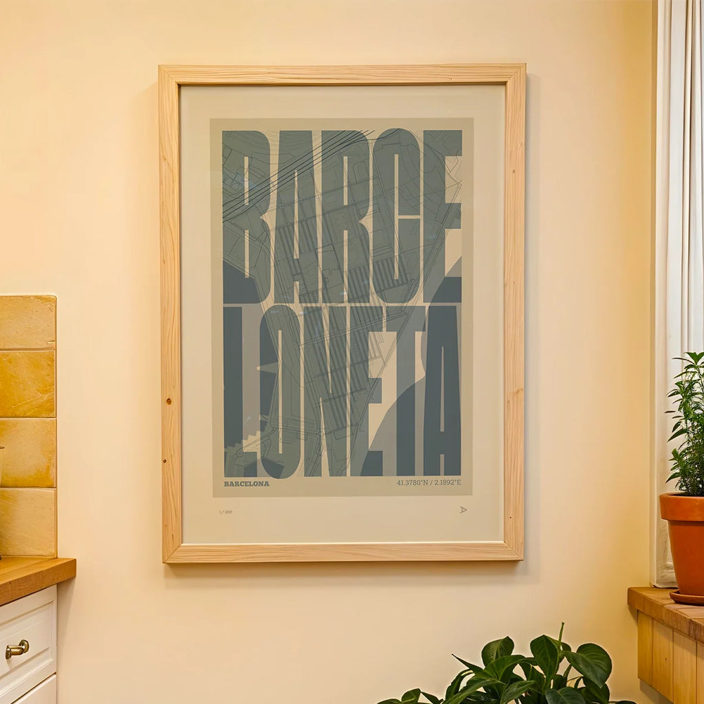 La Barceloneta Map Art print