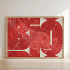 Póster artístico de Bilbao con tipografía geométrica - Decoración personalizada