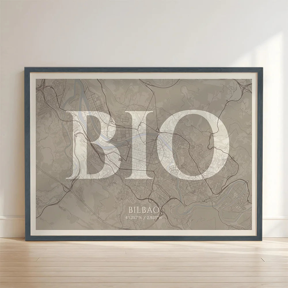 Lámina elegante de Bilbao – Póster minimalista y sofisticado