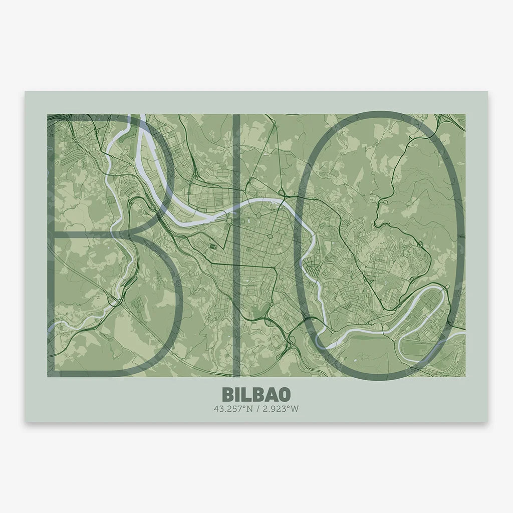 Poster of  composed with letters in extra light font printed on two green tones