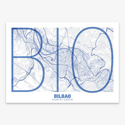 Poster of  composed with letters in extra light font printed on navy blue and white