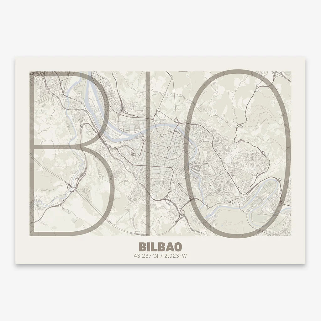 Poster of  composed with letters in extra light font printed on light brown and an off-white background