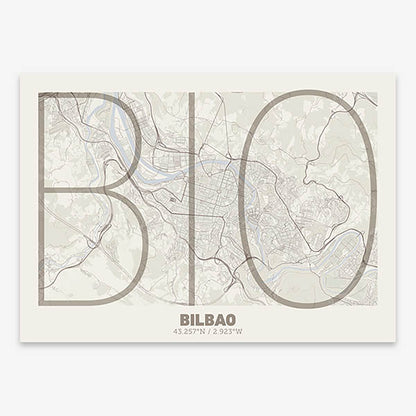 Poster of  composed with letters in extra light font printed on light brown and an off-white background