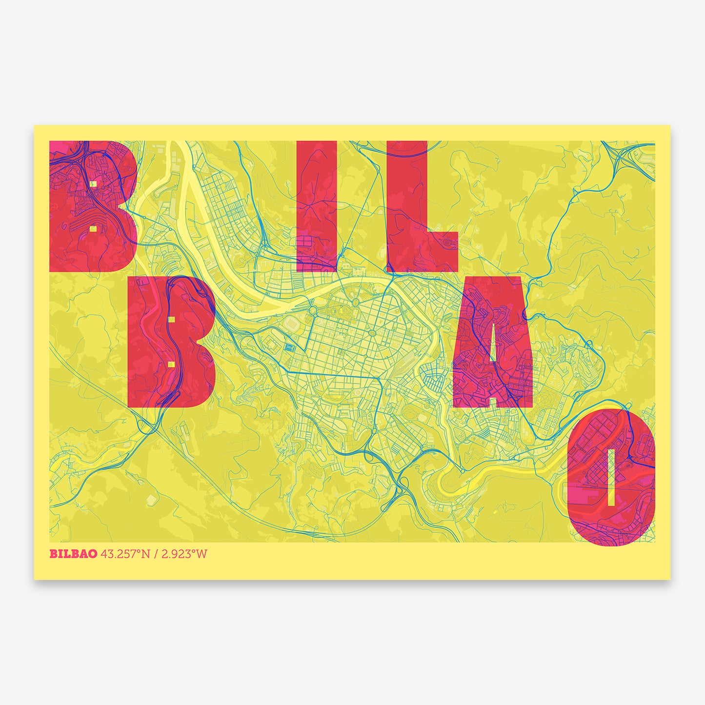 Bilbao Map V08 Miami / No Frame / No