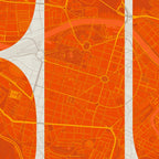 Detalle de la lámina tipográfica de Bilbao, textura del papel Giclée