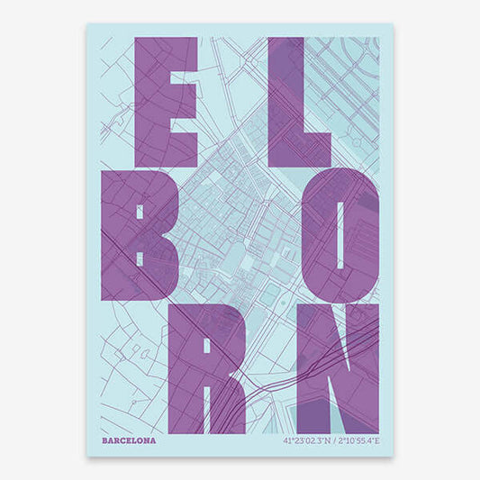 Creative print of El Born – Graphic design and typography on a map