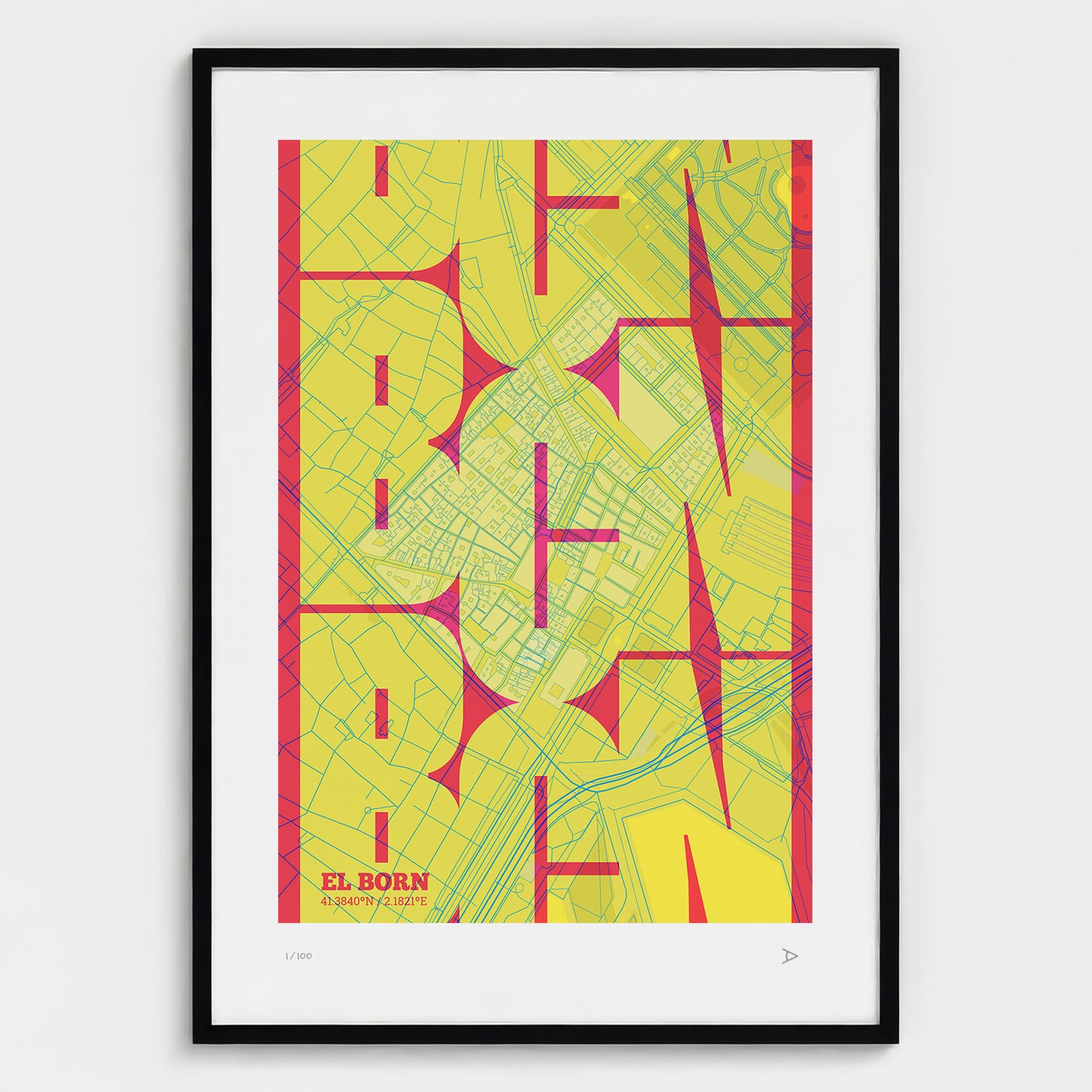 El Born Map Art Print typographic print, Inseparable design