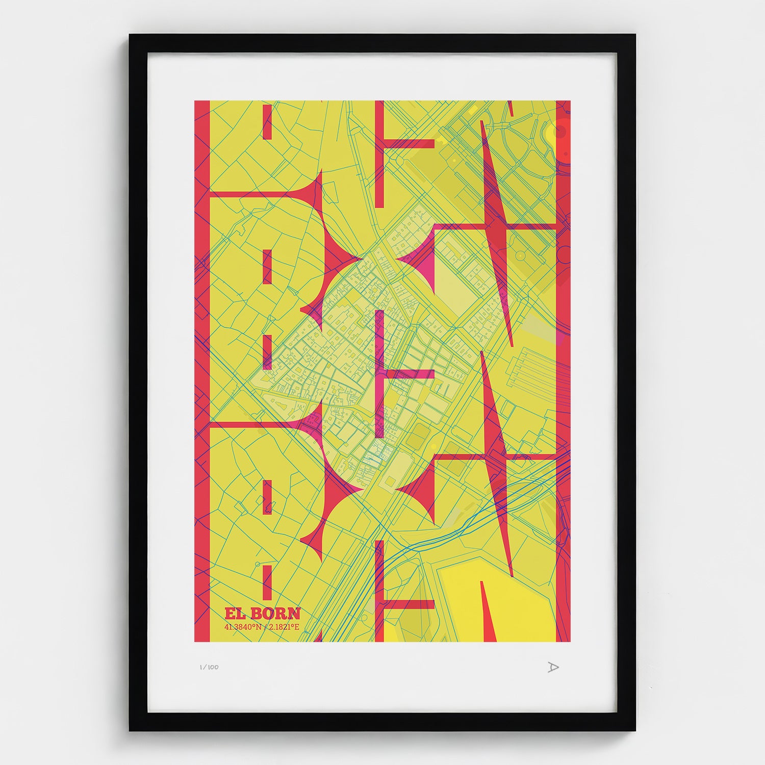 El Born Map Art Print typographic print, Inseparable design