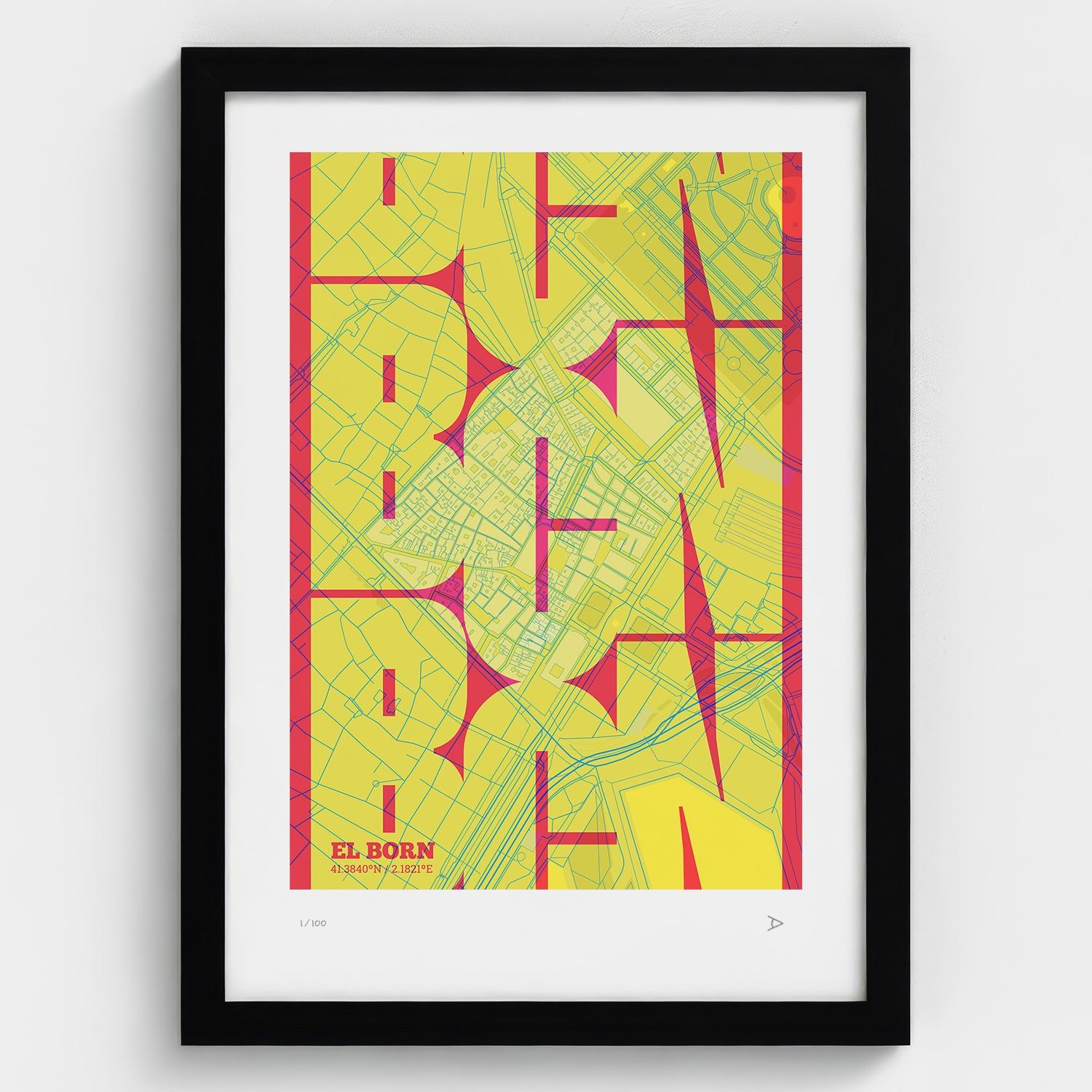 El Born Map Art Print typographic print, Inseparable design