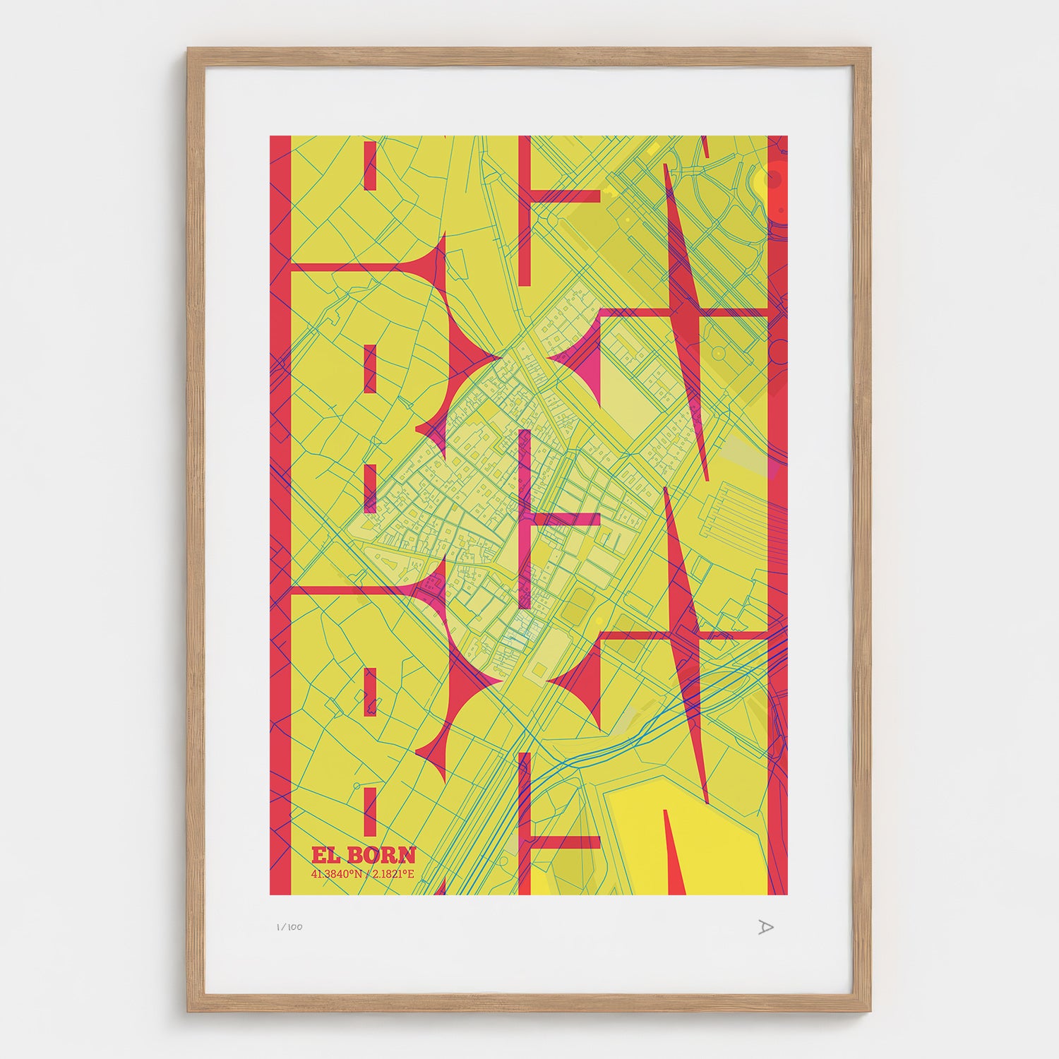 El Born Map Art Print typographic print, Inseparable design