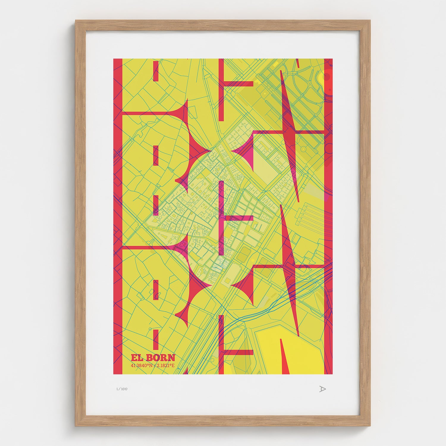 El Born Map Art Print typographic print, Inseparable design