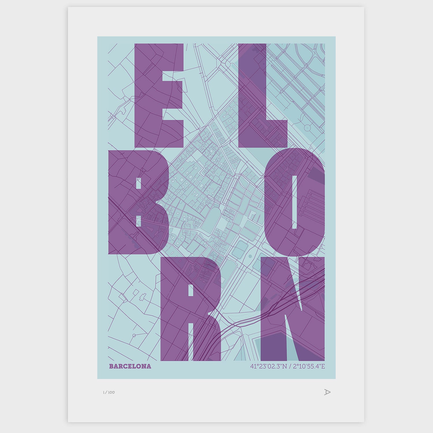 Lámina tipográfica de El Born – diseño Revoltosa, sin marco sobre papel
