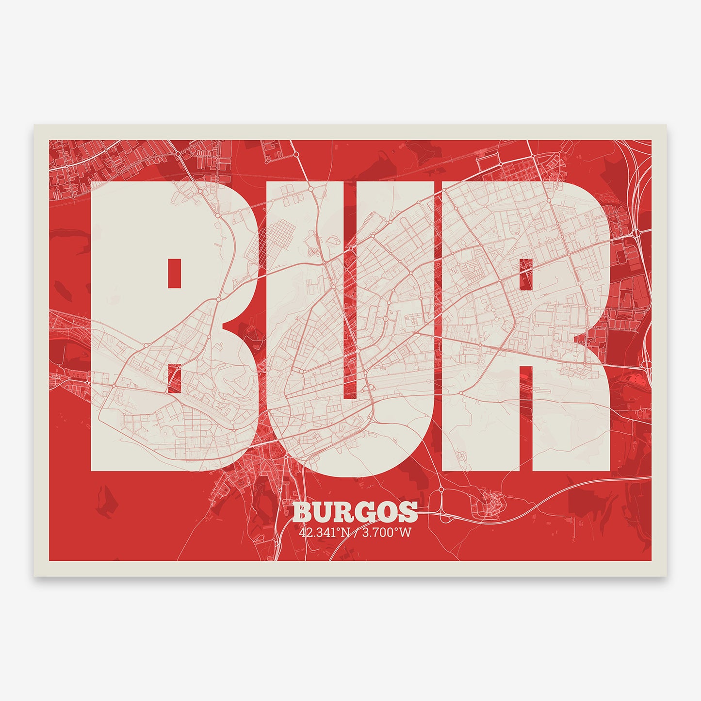 Burgos Map V02 Boho / Frame / No