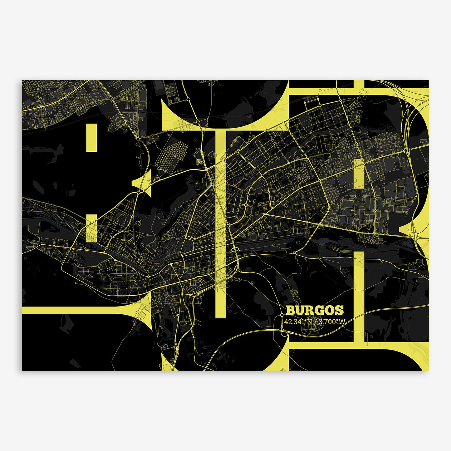 Burgos Map V03 Night / Frame / No