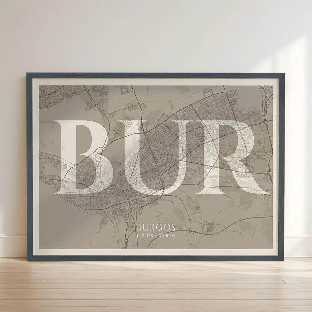 Lámina elegante de Burgos – Póster minimalista y sofisticado