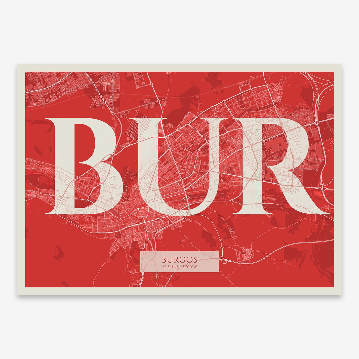 Burgos Map V06 Boho / Frame / No