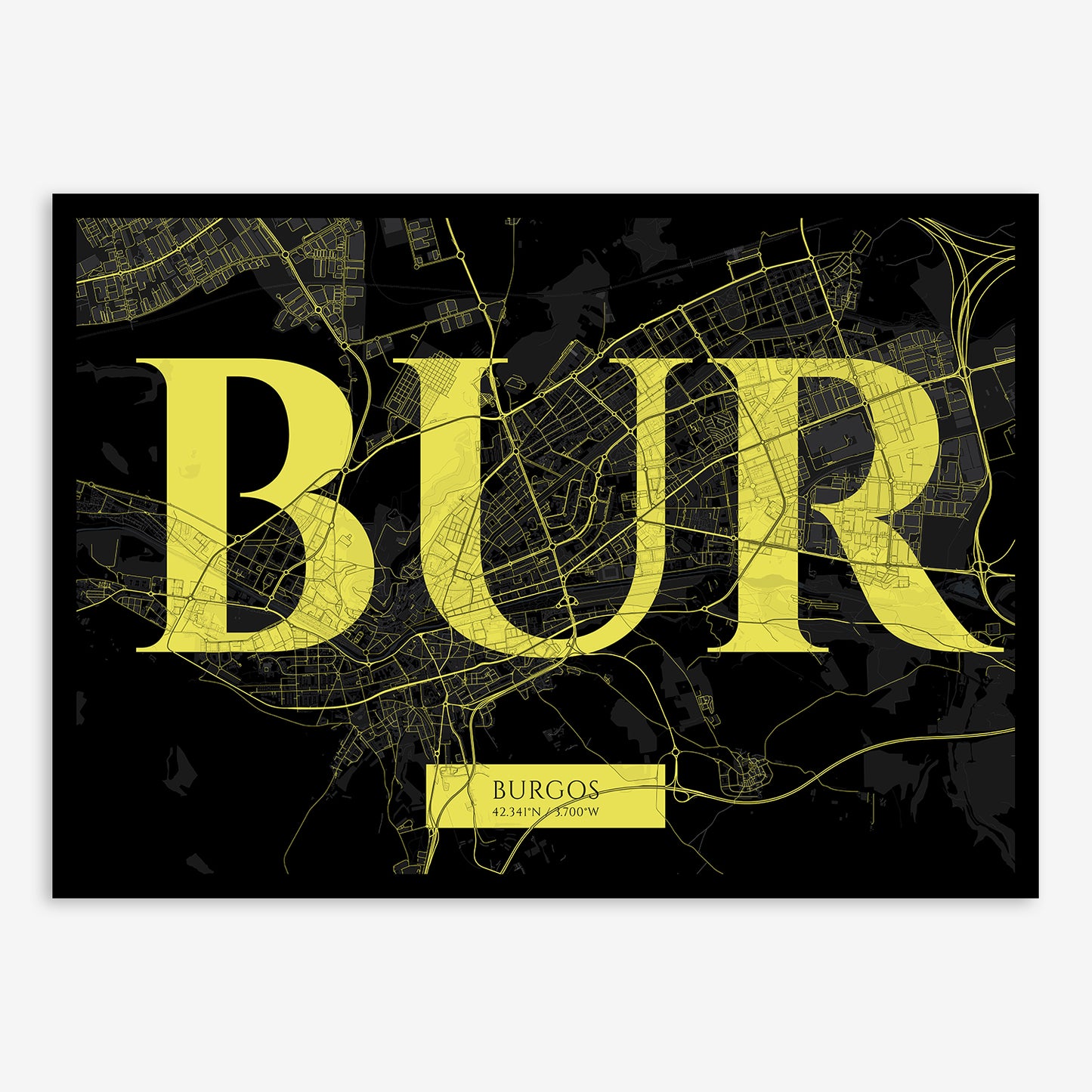 Burgos Map V06 Night / Frame / Yes