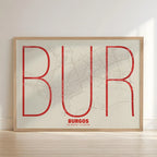 Póster decorativo de Burgos – Arte tipográfico ultrafino
