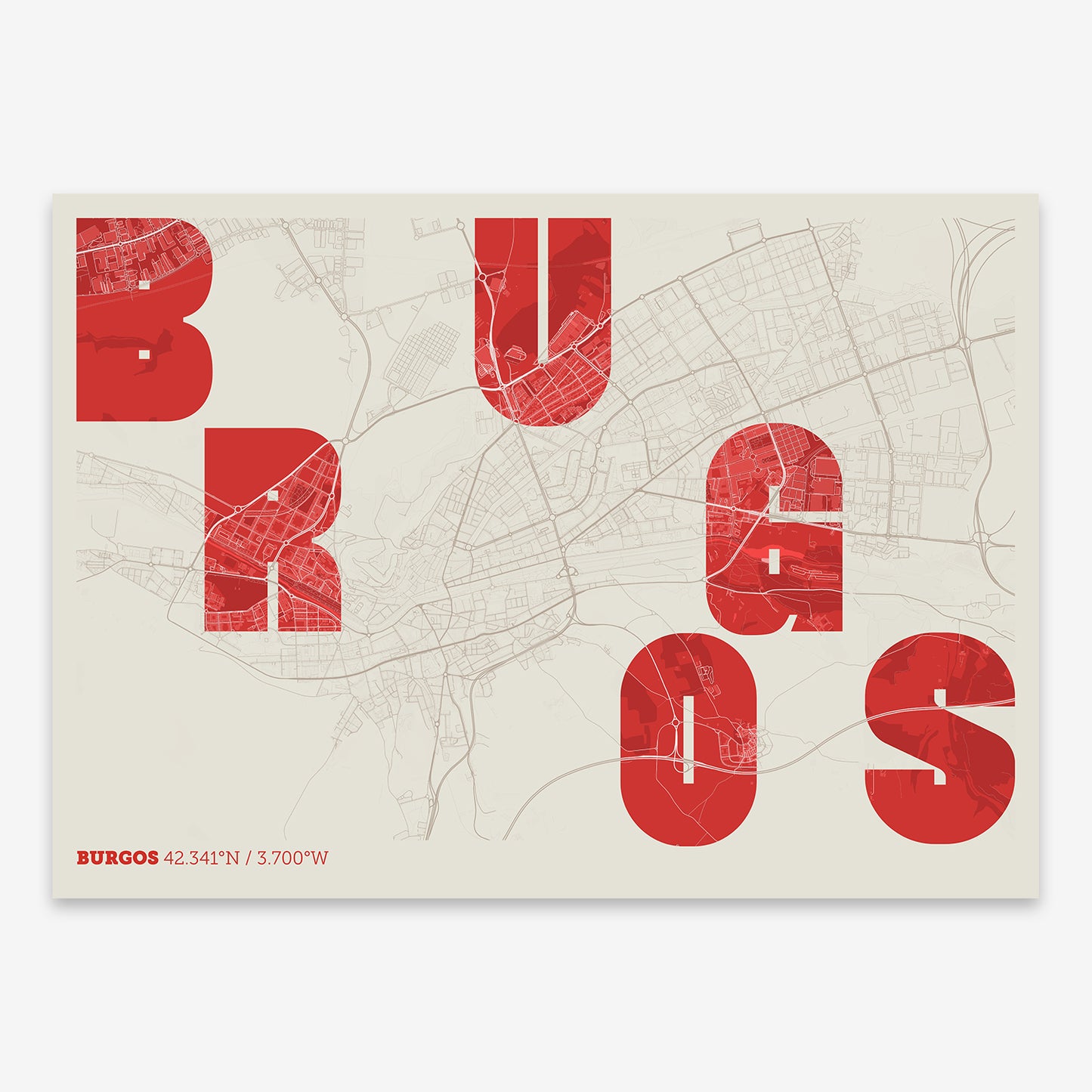 Burgos Map V08 Boho / Frame / No