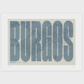 Lámina tipográfica de Burgos – diseño Extra Comprimida, sin marco sobre papel