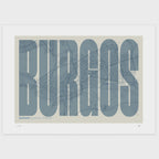 Lámina tipográfica de Burgos – diseño Extra Comprimida, sin marco sobre papel