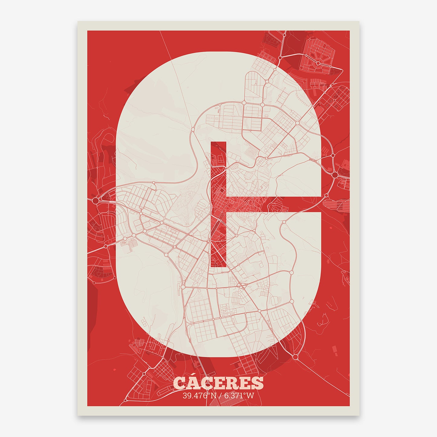 Caceres Map V02 Boho / Frame / Yes