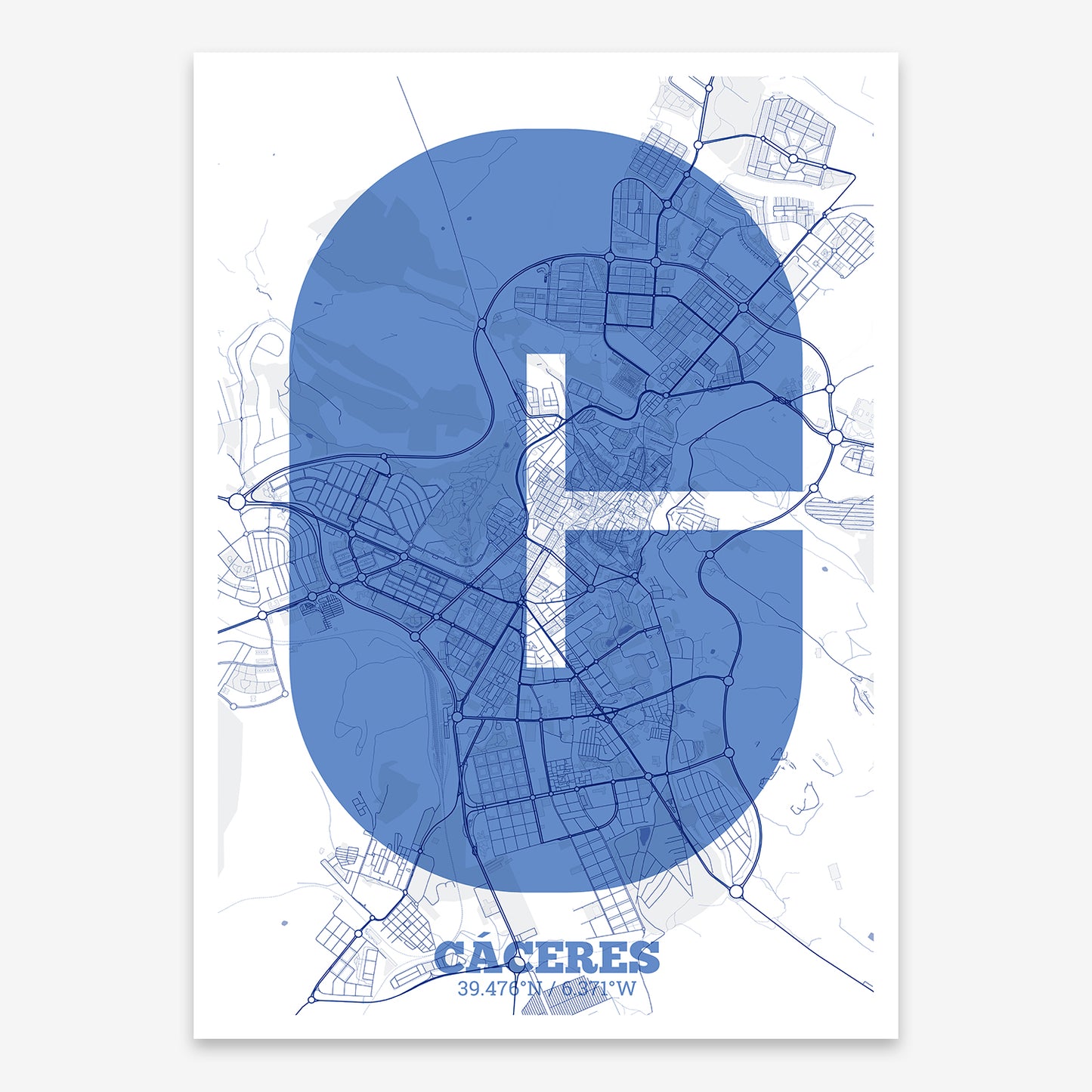 Caceres Map V02 Med / Frame / Yes