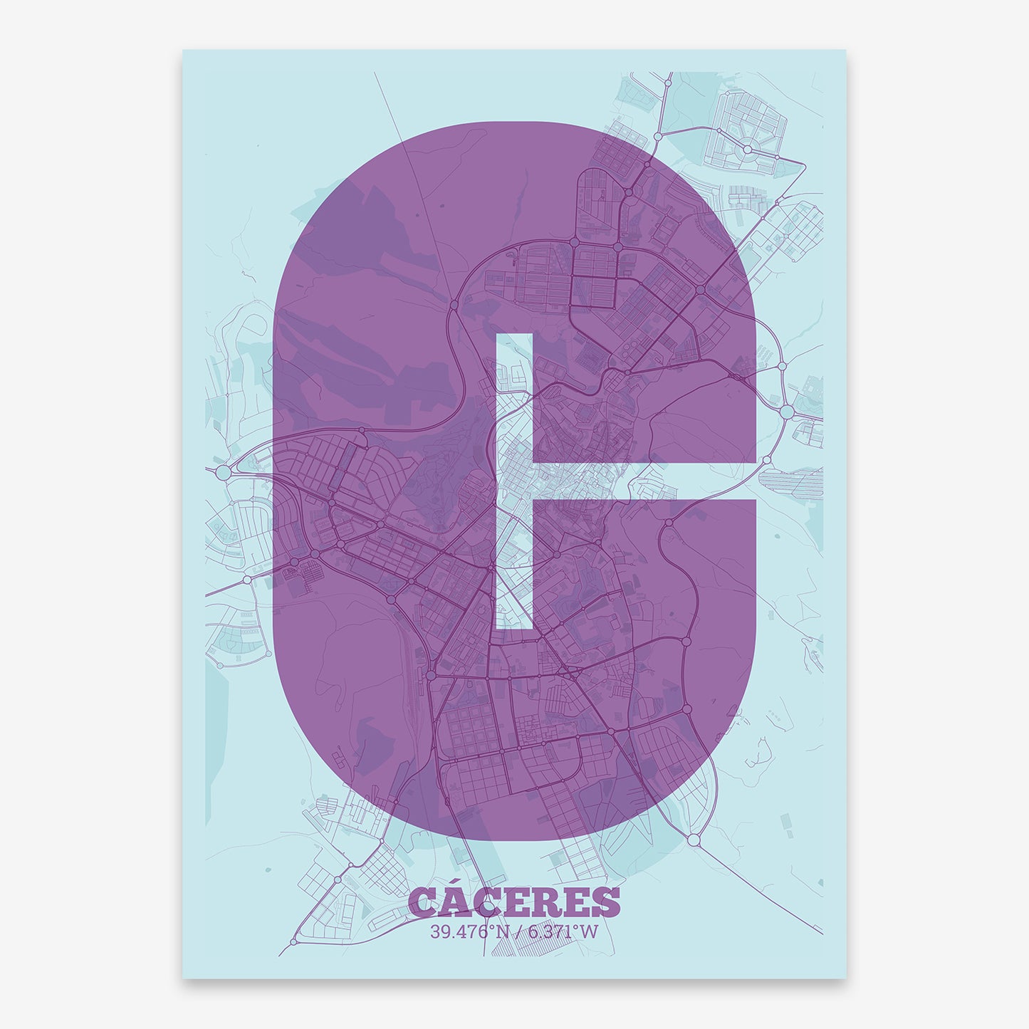 Caceres Map V02 Shabby / Frame / Yes