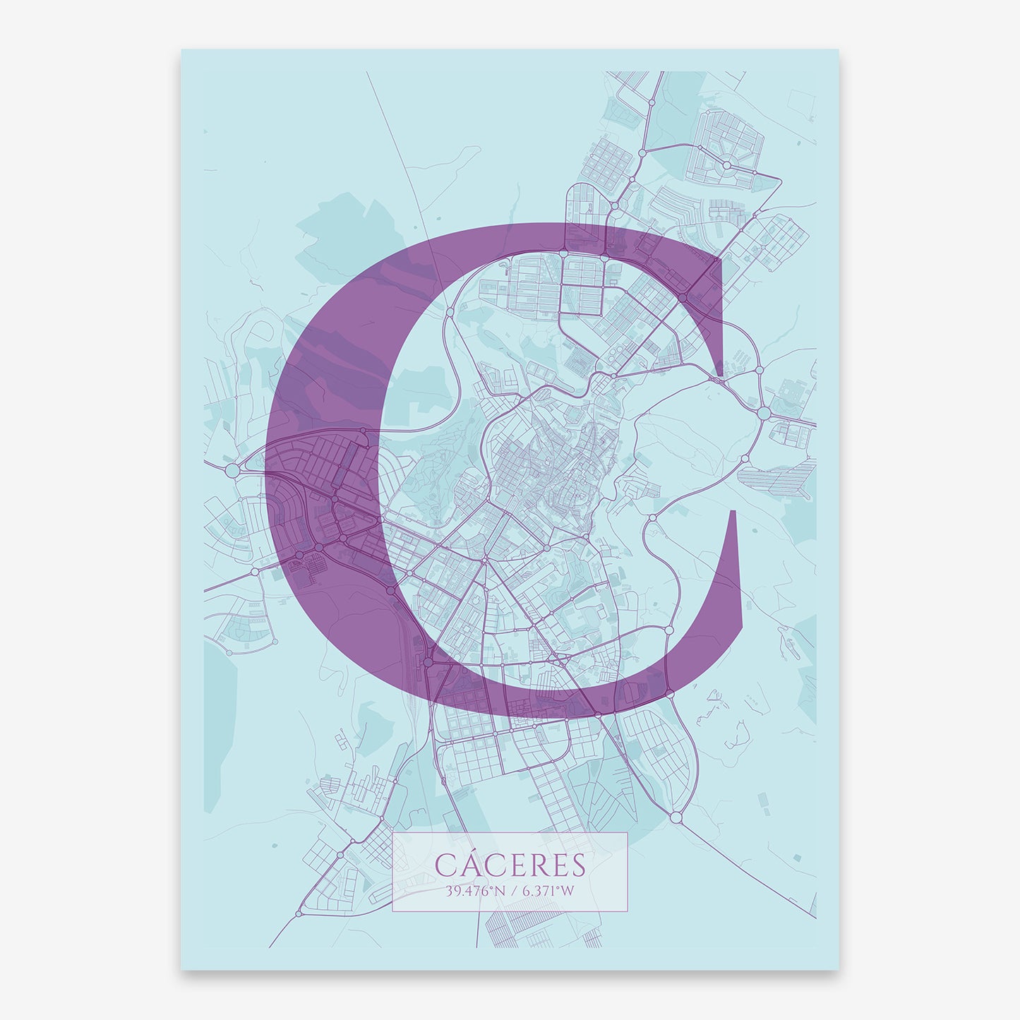 Caceres Map V06 Shabby / No Frame / No